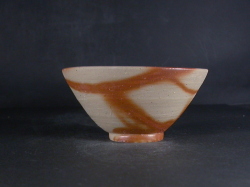 処分品　備前焼　備前焼中堅作家　片岡　聖観　緋襷飯茶碗３３