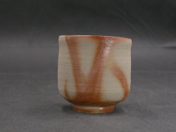処分品　備前焼　備前焼中堅作家　片岡　聖観　緋襷湯呑３４