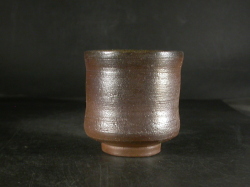 備前焼　登窯　備前焼中堅作家　片岡　聖観　黄ゴマ湯呑３５