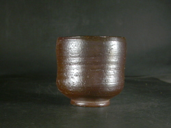 処分品　備前焼　登窯　備前焼中堅作家　片岡　聖観　焦げのゴマ湯呑３８