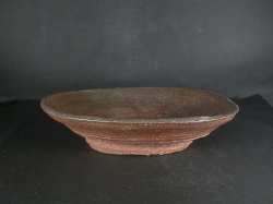 備前焼　作家物の大皿 備前焼 穴窯 備前焼物故作家 前嶋 五一郎 大振りな緋襷・黄ゴマ