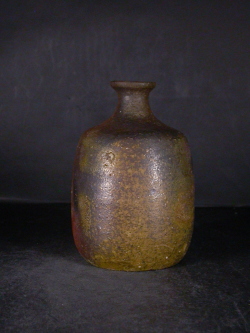 備前焼 登窯 備前焼物故作家 高原 昌治 共箱付き桟切・黄ゴマ徳利5