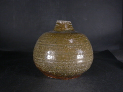 備前焼 穴窯 備前焼物故作家 前嶋 五一郎 黄ゴマ花入23 備前焼卸