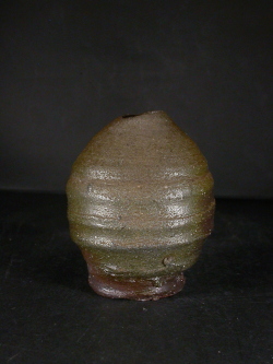 備前焼　穴窯　備前焼物故作家　前嶋　五一郎　黄ゴマ小壷５