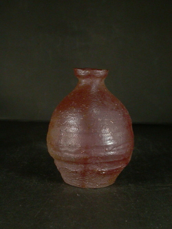 備前焼　穴窯　備前焼物故作家　前嶋　五一郎　少し小振りな緋襷徳利４５