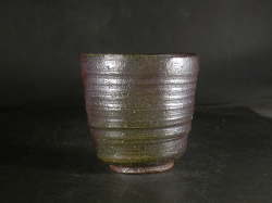 備前焼　穴窯　備前焼女流作家　前嶋　類子　黄ゴマ湯呑・フリーカップ２