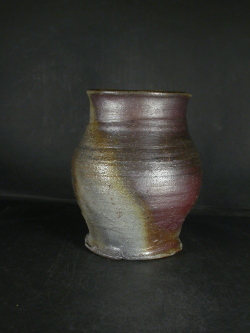 備前焼　穴窯　備前焼物故作家　前嶋　五一郎　窯変長壷１８