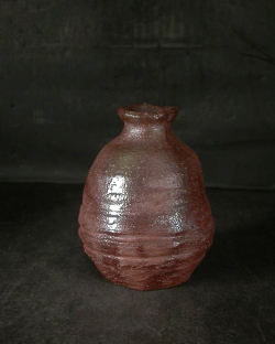 備前焼　穴窯　備前焼物故作家　前嶋　五一郎　緋襷小徳利５５