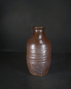 処分品 備前焼 穴窯 備前焼物故作家 前嶋 五一郎 黄ゴマ一輪花入・徳利