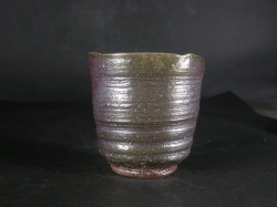 備前焼　穴窯　備前焼女流作家　前嶋　類子　黄ゴマ湯呑４