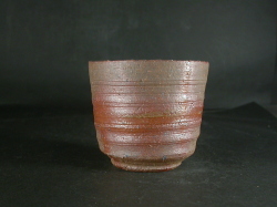 備前焼　穴窯　備前焼女流作家　前嶋　類子　緋襷フリーカップ４