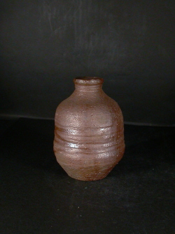 お買得　備前焼　穴窯　備前焼物故作家　前嶋　五一郎　緋襷徳利７４