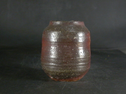 備前焼　穴窯　備前焼物故作家　前嶋　五一郎　黄ゴマ茶入２