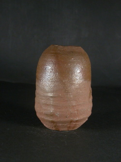 備前焼　穴窯　備前焼物故作家　前嶋　五一郎　緋襷小長壷８１