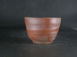 備前焼　穴窯　備前焼女流作家　前嶋　類子　緋襷フリーカップ５