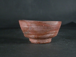 備前焼　穴窯　備前焼物故作家　前嶋　五一郎　緋襷ぐい呑１３