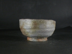 備前焼　穴窯　備前焼物故作家　前嶋　五一郎　金彩・自然桟切・黄ゴマぐい呑１４