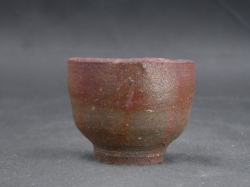 備前焼　穴窯　備前焼物故作家　前嶋　五一郎　緋襷ぐい呑１６