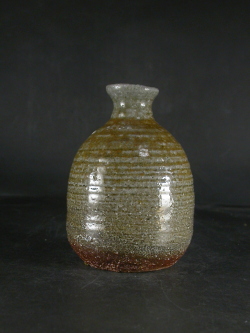 備前焼　穴窯　備前焼女流作家　前嶋　類子　黄・青ゴマ徳利９