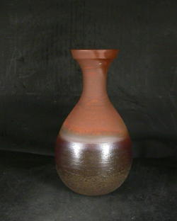 備前焼 岡山県無形文化財 吉本 正 共箱付き緋襷・黄ゴマ鶴首花入6