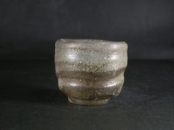 備前焼　登窯　備前市無形文化財　佐藤　苔助　共箱付き桟切青備前ぐい呑４