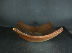 備前焼 登窯 備前市無形文化財 佐藤 苔助 共箱付き緋襷・黄ゴマ四方鉢