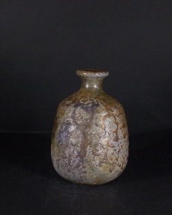 備前焼　登窯　備前市無形文化財　故榊原　清人　共箱付き窯変徳利１２