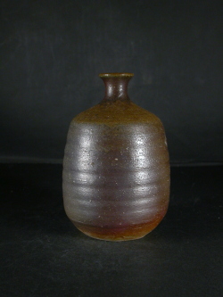 処分品　備前焼　登窯　岡山県無形文化財　山本　出　黄ゴマ徳利１４