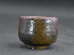 備前焼　登窯　備前市無形文化財　榊原　清人　共箱付き黄ゴマぐい呑４