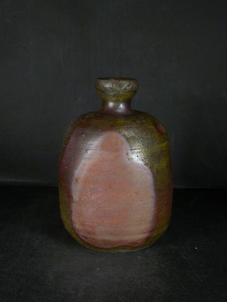 備前焼　登窯　備前市無形文化財　小西　陶蔵　共箱付き窯変焼酎保存用大徳利花入１