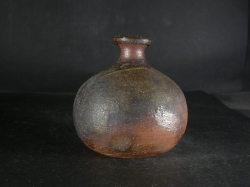 備前焼　登窯　備前市無形文化財　柴岡　信義　共箱付き緋襷・黄ゴマ蕪徳利７