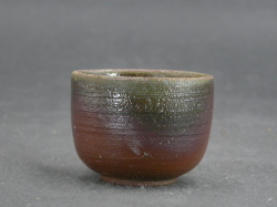 処分品　備前焼　登窯　岡山県無形文化財　故伊勢崎　満　黄ゴマぐい呑４