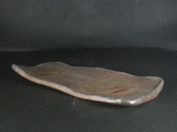 備前焼　登窯　備前焼若手作家　中村　和樹　最新作２５センチ黄ゴマ石目叩き長方皿６