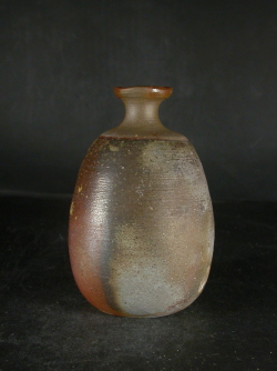 備前焼　登窯　備前焼中堅作家　柴岡　守　共箱付き桟切・黄ゴマ徳利２