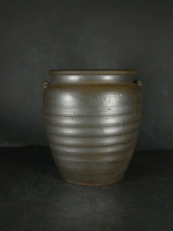 月間特価品　備前焼　登窯　備前焼中堅作家　柴田　善博　黄ゴマ水指・双耳壷５