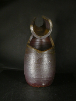 備前焼　登窯　備前焼物故作家　今成　研二　黄ゴマ創作花入５