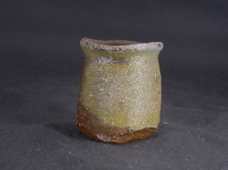 備前焼　登窯　備前焼物故作家　今成　研二　黄・青ゴマぐい呑１