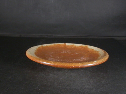 備前焼　登窯　備前焼物故作家　今成　研二　１７センチ黄ゴマ荒土緋皿１