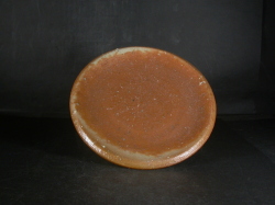 備前焼　登窯　備前焼物故作家　今成　研二　１７センチ黄ゴマ荒土緋皿２