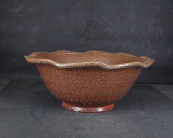 備前焼 穴窯 備前焼中堅作家 獅々堀 達 輪花大鉢・水盤1 備前焼卸