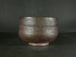 備前焼　穴窯　備前焼物故作家　小山　日出男　伊部手黄ゴマ荒土抹茶茶碗２０