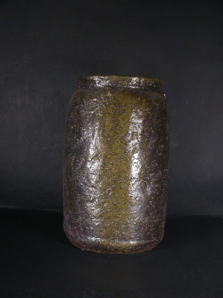 備前焼　穴窯　備前焼物故作家　小山　日出男　伊部手黄ゴマ荒土花入１２