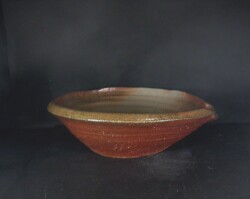 ◼️ 江戸時代中期　古備前焼サヤ　花入　窯道具　希少品　◼️ 【109】 備前焼 穴窯 備前焼女流作家 小山 陽子 一尺共箱付き緋襷・黄