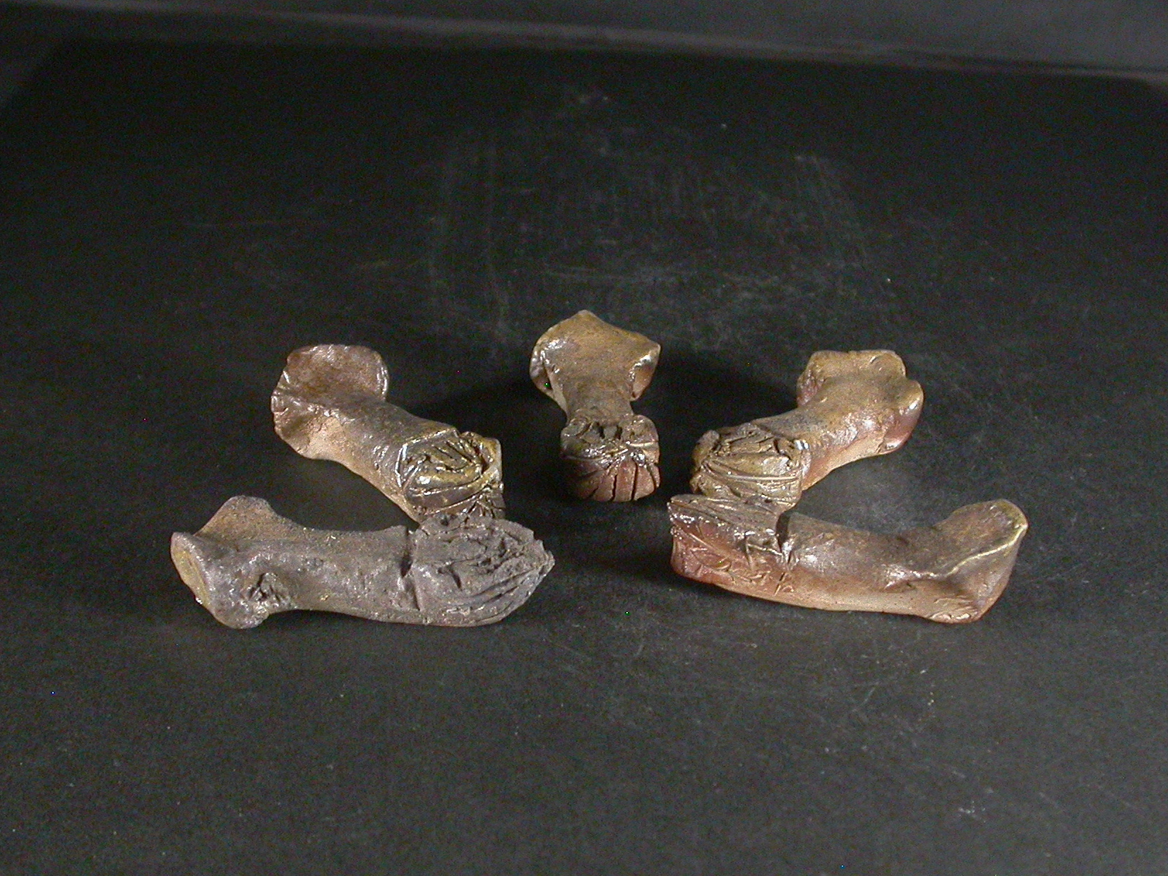 備前焼　登窯　六べえ製作　黄ゴマイカの箸置き５個組５