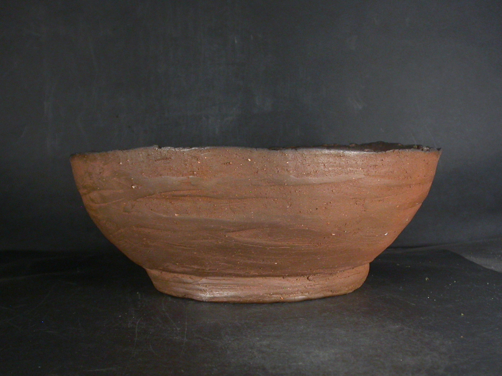 備前焼 穴窯 備前焼物故作家 前嶋 五一郎 26センチ手捻り黄ゴマ大鉢