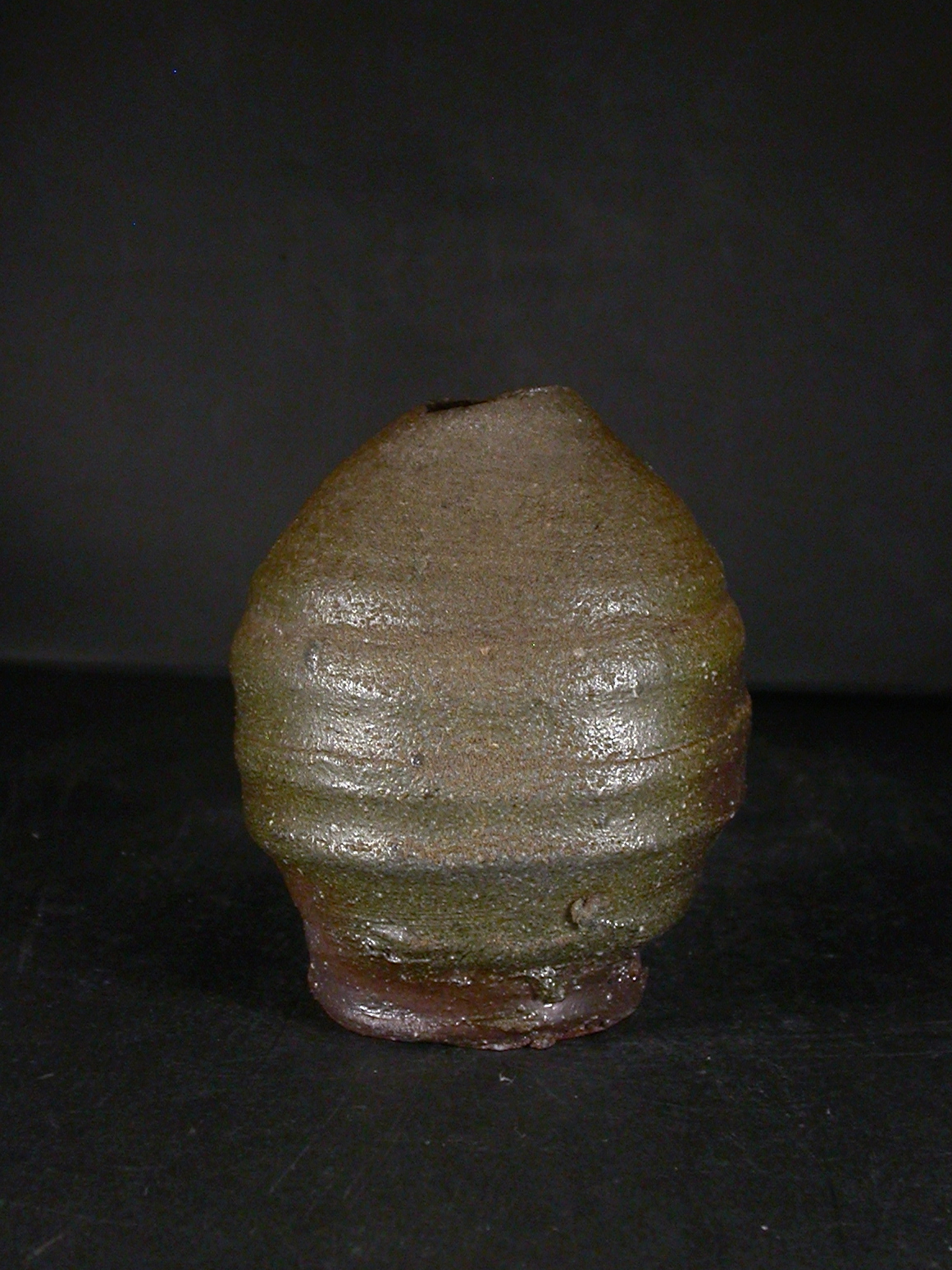 備前焼　穴窯　備前焼物故作家　前嶋　五一郎　黄ゴマ小壷５