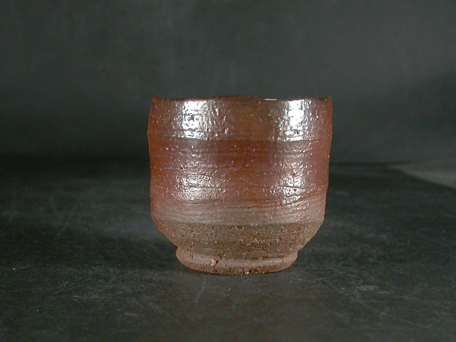 備前焼　穴窯　備前焼女流作家　前嶋　類子　緋襷ぐい呑１０