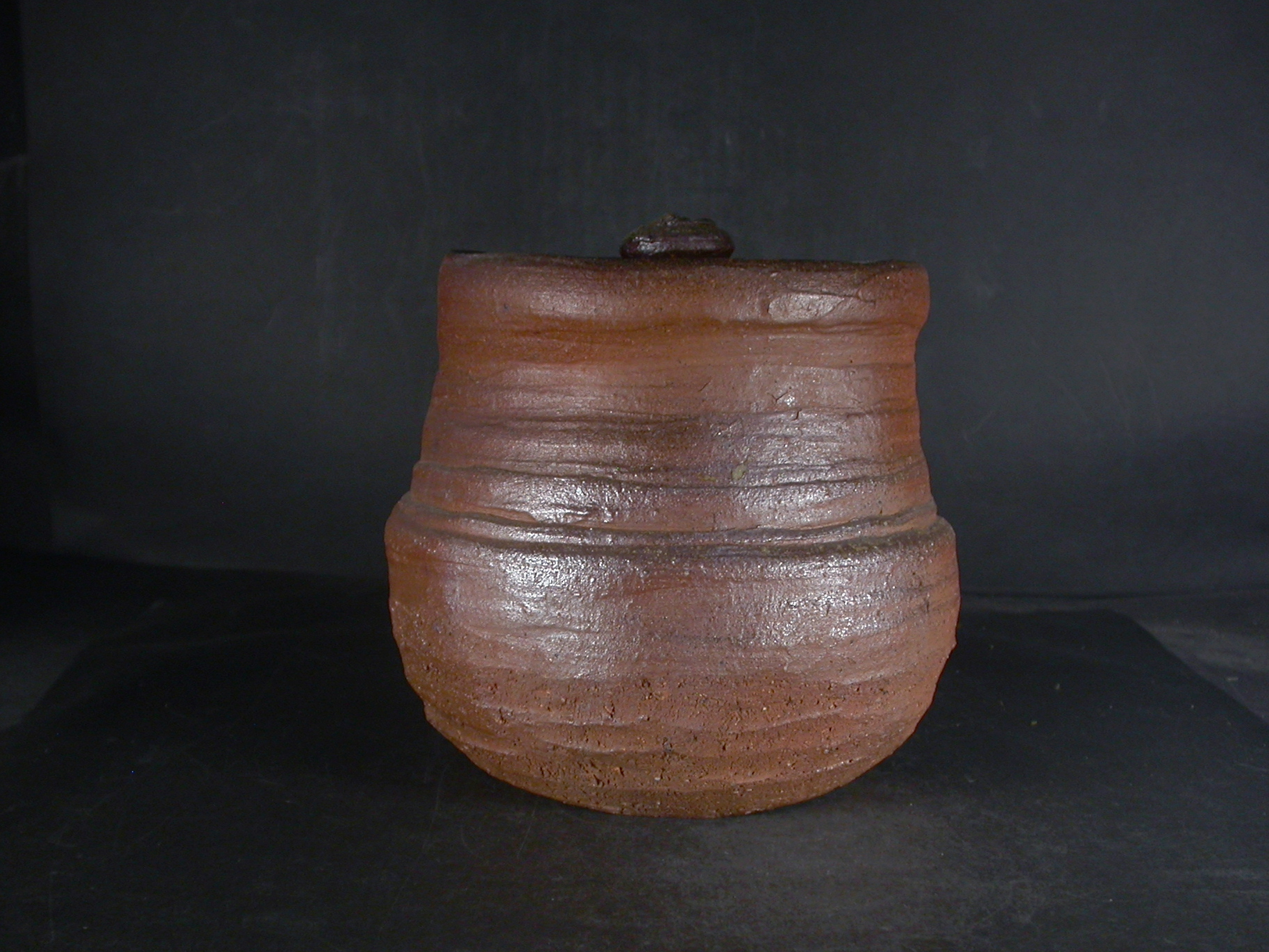 備前焼 穴窯 備前焼物故作家 前嶋 五一郎 手捻り黄ゴマ緋水指4 備前焼