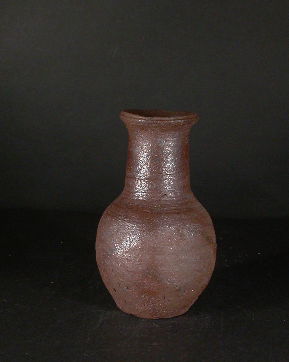 備前焼 穴窯 備前焼物故作家 前嶋 五一郎 緋襷一輪花入44 備前焼卸