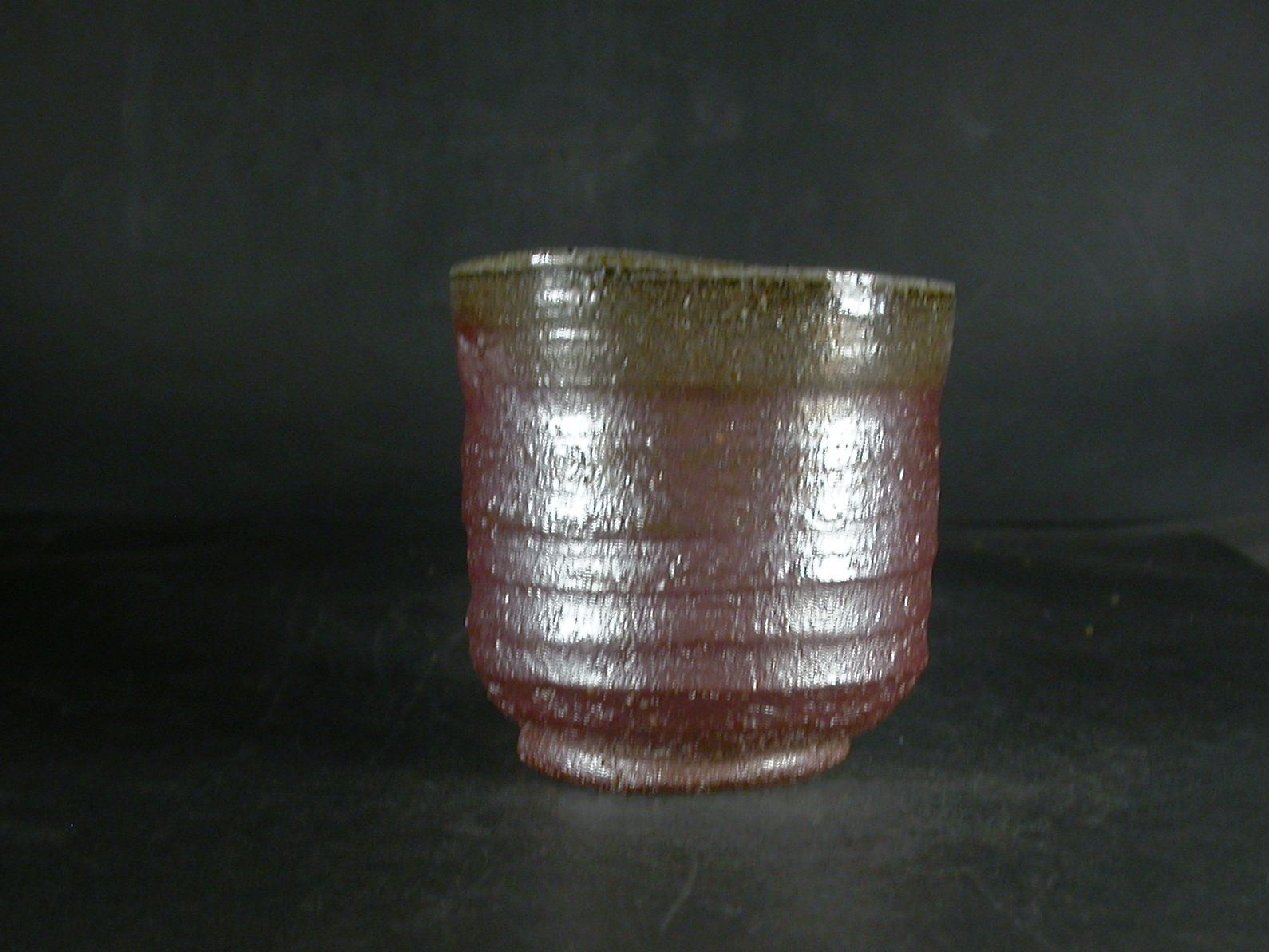 備前焼　穴窯　備前焼女流作家　前嶋　類子　黄ゴマ湯呑３